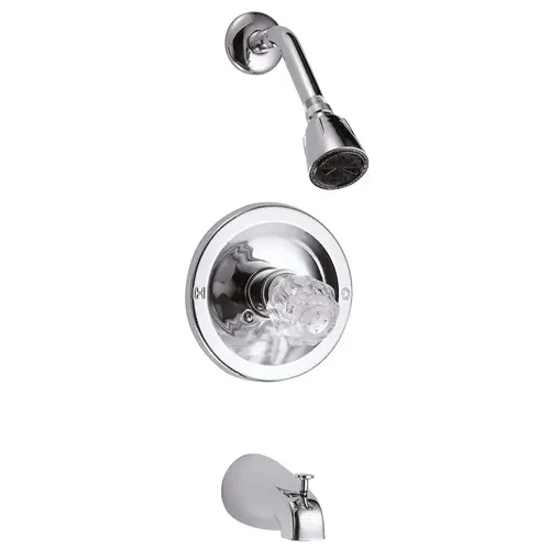 Tub & Shower Faucet, Single Acrylic Handle, Chrome, 1.8 GPM Tub & Shower Faucet, Single Acrylic Handle, Chrome, 1.8 GPM