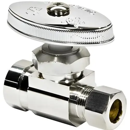 Straight Stop Valve, 3/8" OD Compression x 1/2" FIP, Lead-Free Straight Stop Valve, 3/8" OD Compression x 1/2" FIP, Lead-Free