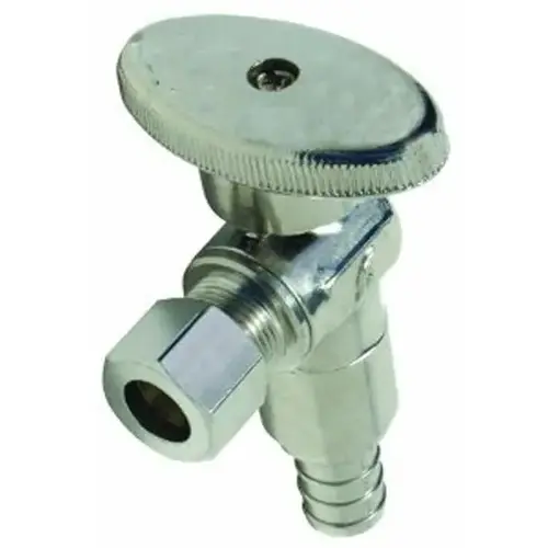 Angle Stop Valve, 3/8" OD Compression x 1/2" PEX, Lead-Free, Quarter-Turn Angle Stop Valve, 3/8" OD Compression x 1/2" PEX, Lead-Free, Quarter-Turn