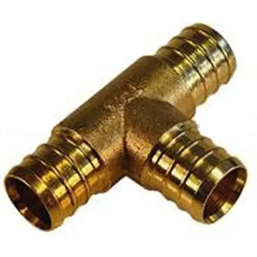 PEX Reducing Tee, Lead-Free Brass, 3/4" x 3/4" x 1/2" PEX Reducing Tee, Lead-Free Brass, 3/4" x 3/4" x 1/2"