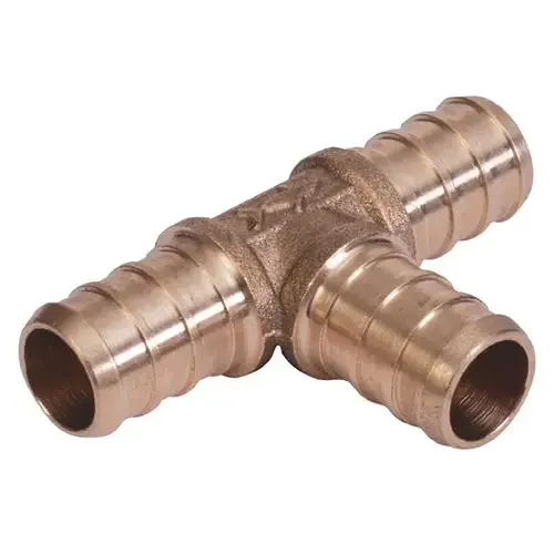 PEX Crimp Tee Fitting, 3/4" x 3/4" x 3/4", Lead-Free DZR Brass PEX Crimp Tee Fitting, 3/4" x 3/4" x 3/4", Lead-Free DZR Brass