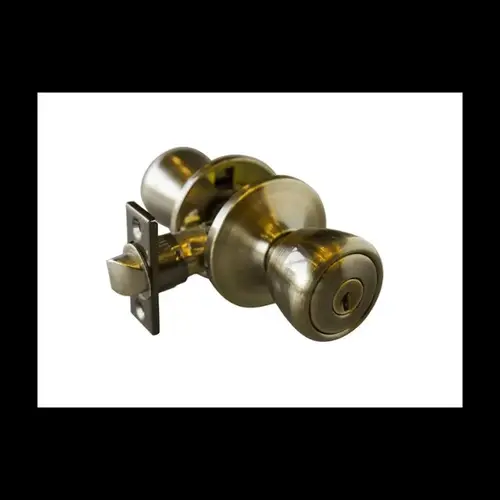 Terrace Keyed Entry Door Knob, Anti-Bump, ANSI Grade 3, Antique Brass Terrace Keyed Entry Door Knob, Anti-Bump, ANSI Grade 3, Antique Brass