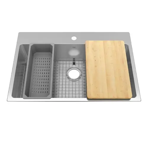 Kindred Single Bowl Hand Fabricated Stainless Steel Workstation Sink, 9" Deep Kindred Single Bowl Hand Fabricated Stainless Steel Workstation Sink, 9" Deep