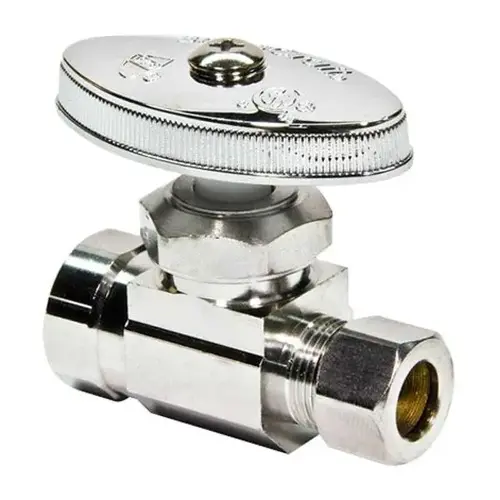 Lead-Free Straight Stop Valve, 1/2 CPVC x 3/8 OD Compression, Chrome Lead-Free Straight Stop Valve, 1/2 CPVC x 3/8 OD Compression, Chrome