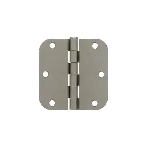 Residential Door Hinge, 4" x 4", 5/8" Radius, Satin Nickel Residential Door Hinge, 4" x 4", 5/8" Radius, Satin Nickel