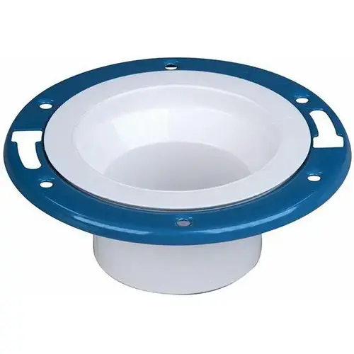 PVC DWV Closet Flange, 4 x 3 Inch, Spigot, with Adjustable Metal Ring PVC DWV Closet Flange, 4 x 3 Inch, Spigot, with Adjustable Metal Ring