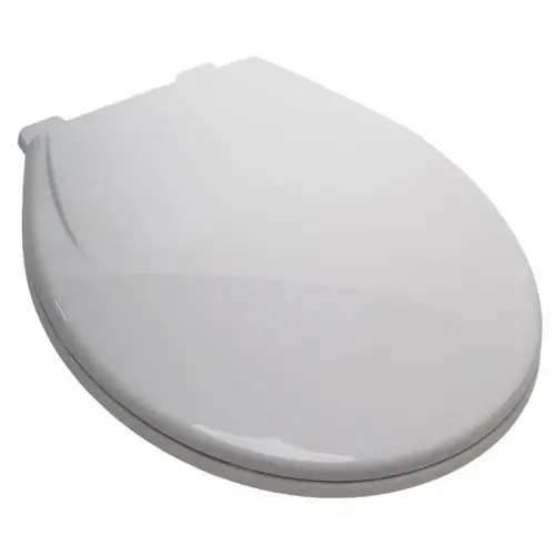 Round Plastic Slow-Close Toilet Seat, White Round Plastic Slow-Close Toilet Seat, White