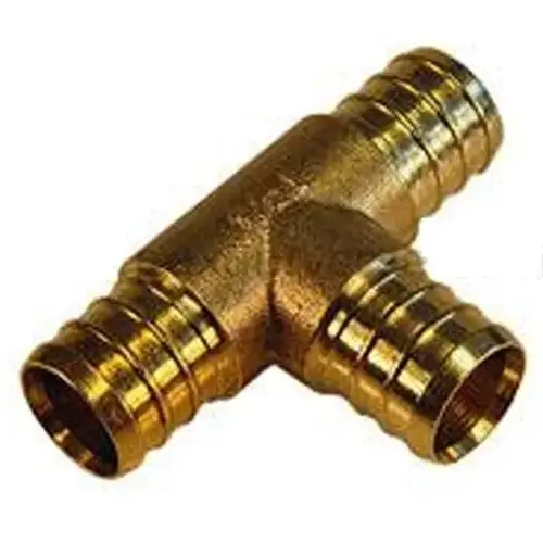 Lead-Free Brass PEX Tee Fitting, 3/4 x 1/2 x 3/4 Inch Lead-Free Brass PEX Tee Fitting, 3/4 x 1/2 x 3/4 Inch