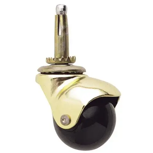 2" Hooded Ball Caster, Brass Finish, Grip Neck Stem 2" Hooded Ball Caster, Brass Finish, Grip Neck Stem