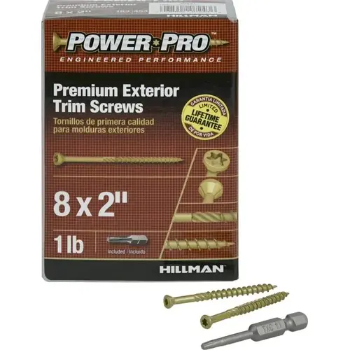 Power Pro Trim Screw, #8 x 2", Star Drive, Ceramic Coated, 1 lb Box Power Pro Trim Screw, #8 x 2", Star Drive, Ceramic Coated, 1 lb Box