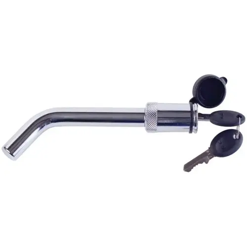 Locking Hitch Pin, Curved, 1/2" Diameter, Chrome Locking Hitch Pin, Curved, 1/2" Diameter, Chrome