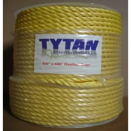 Polypropylene Rope, 5/16" Diameter, 600 ft, Yellow Polypropylene Rope, 5/16" Diameter, 600 ft, Yellow
