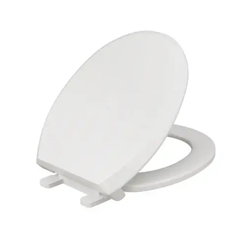 Round Closed Front Plastic Toilet Seat, White, Adjustable Hinges Round Closed Front Plastic Toilet Seat, White, Adjustable Hinges