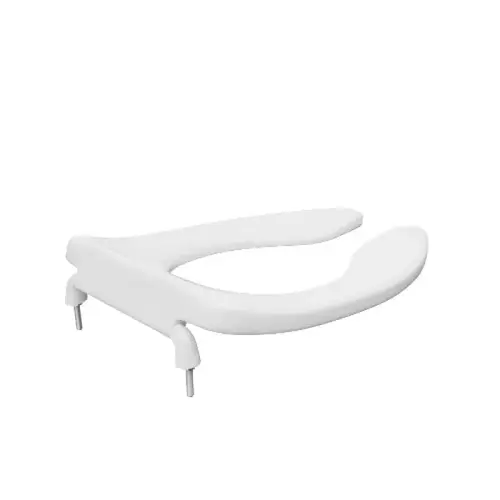 Heavy-Duty Open Front Elongated Toilet Seat, White, Less Cover Heavy-Duty Open Front Elongated Toilet Seat, White, Less Cover