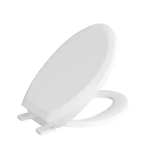 Elongated Closed Front Plastic Toilet Seat, White Elongated Closed Front Plastic Toilet Seat, White