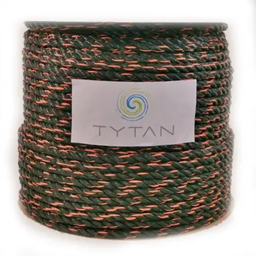 Polypropylene Twisted Rope, 3/8" x 600 ft, Orange/Black Polypropylene Twisted Rope, 3/8" x 600 ft, Orange/Black