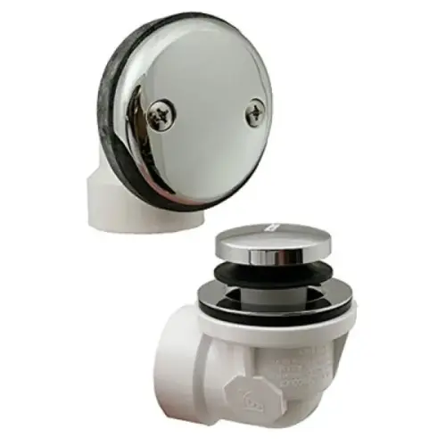 PVC Schedule 40 1-1/2" Bath Waste & Overflow Half Kit, Chrome Toe Touch PVC Schedule 40 1-1/2" Bath Waste & Overflow Half Kit, Chrome Toe Touch