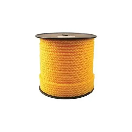 Twisted Polypropylene Rope, 3/8" x 50 ft, Yellow Twisted Polypropylene Rope, 3/8" x 50 ft, Yellow