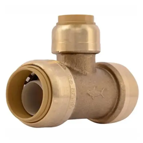 Lead-Free Push-to-Connect Reducing Tee Fitting, 3/4" x 3/4" x 1/2" Lead-Free Push-to-Connect Reducing Tee Fitting, 3/4" x 3/4" x 1/2"
