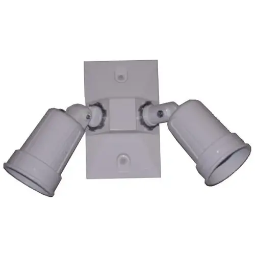 Outdoor Dual Lampholder Assembly, Rectangular Cover, Gray Outdoor Dual Lampholder Assembly, Rectangular Cover, Gray