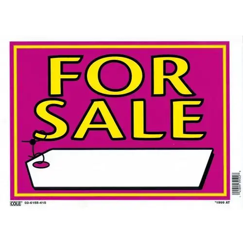FOR SALE W/TAG SIGN 10INX14N FOR SALE W/TAG SIGN 10INX14N