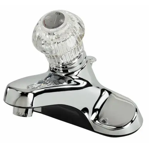 Lavatory Faucet, Single Acrylic Handle, Chrome, 4" Centerset with Pop-Up Lavatory Faucet, Single Acrylic Handle, Chrome, 4" Centerset with Pop-Up