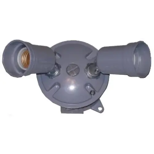 Two-Lamp Lampholder Kit, 4-Inch Round Box, Gray Two-Lamp Lampholder Kit, 4-Inch Round Box, Gray