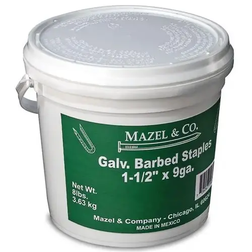 BARBED STAPLE 8LB 1-1/2IN GALVANIZED BARBED STAPLE 8LB 1-1/2IN GALVANIZED