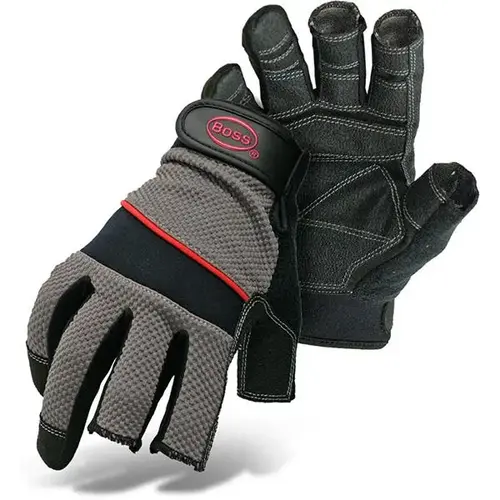 Carpenter Work Glove, Open Fingertips, Synthetic Palm Carpenter Work Glove, Open Fingertips, Synthetic Palm