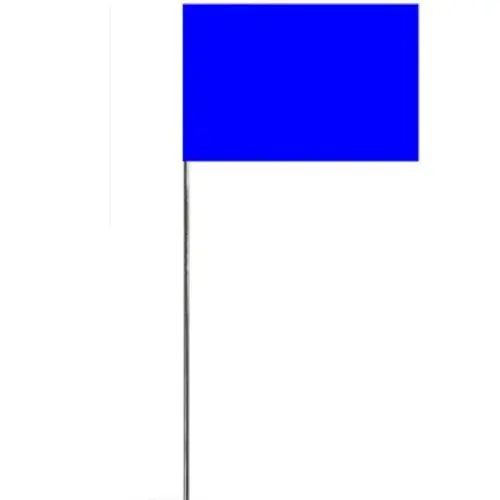 Marking Flag, 2.5" x 3.5", 15" Wire Staff, Blue, Pack of 100 Marking Flag, 2.5" x 3.5", 15" Wire Staff, Blue, Pack of 100