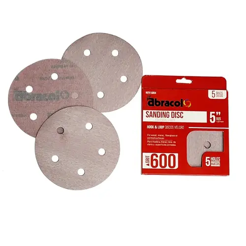 VELCRO DISC 5 WITH 5 HOLES 600 GRIT 5 PK VELCRO DISC 5 WITH 5 HOLES 600 GRIT 5 PK