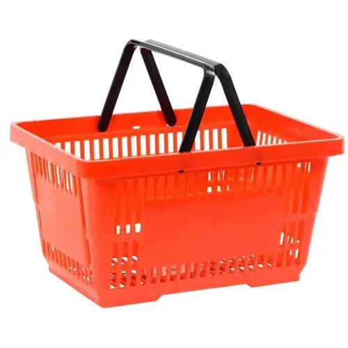 RED SHOPPING BASKET W/RACK RED SHOPPING BASKET W/RACK