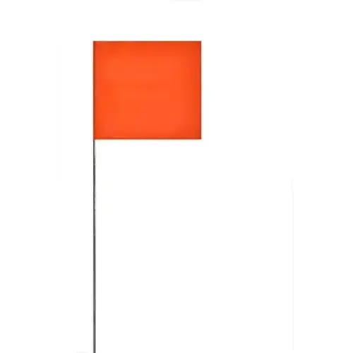 Marking Flags, Orange, 2.5 x 3.5 inch Flag, 21 inch Staff, Pack of 100 Marking Flags, Orange, 2.5 x 3.5 inch Flag, 21 inch Staff, Pack of 100