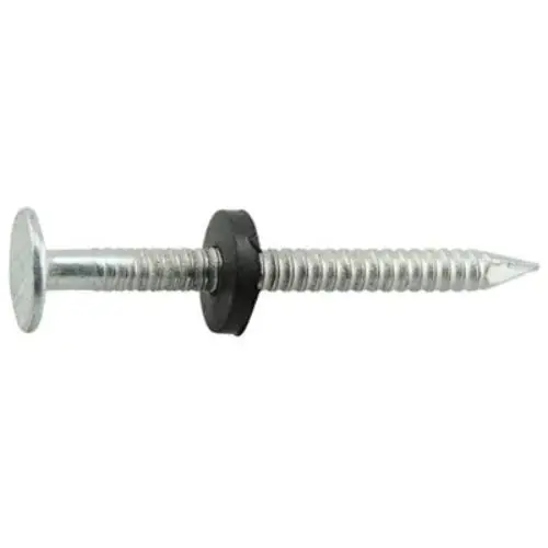 Electro Galvanized Ring Shank Roofing Nail, Neoprene Washer, 1-3/4", Box of 5 lb Electro Galvanized Ring Shank Roofing Nail, Neoprene Washer, 1-3/4", Box of 5 lb