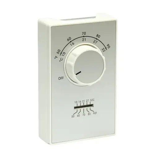 ET9 Series Line Voltage Thermostat, Double Pole, Heat Only, 22 Amp ET9 Series Line Voltage Thermostat, Double Pole, Heat Only, 22 Amp