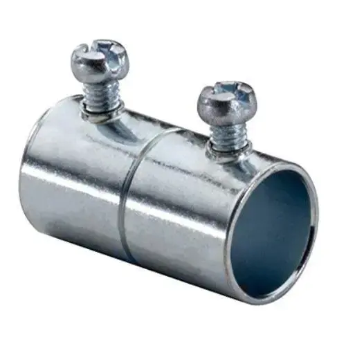 EMT Coupling, 1" Set Screw, Zinc-Plated Steel, Concrete Tight EMT Coupling, 1" Set Screw, Zinc-Plated Steel, Concrete Tight