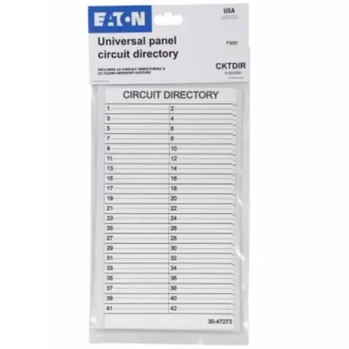 Universal Panel Circuit Directory Kit, 42-Circuit, Pack of 2 Universal Panel Circuit Directory Kit, 42-Circuit, Pack of 2