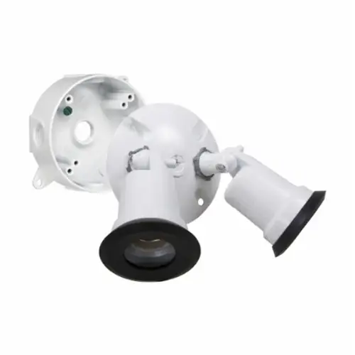 Outdoor Two-Light Floodlight Kit, White Outdoor Two-Light Floodlight Kit, White