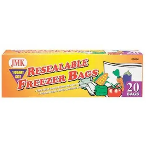 Quart Zip Freezer Bag, Pack of 20 Quart Zip Freezer Bag, Pack of 20