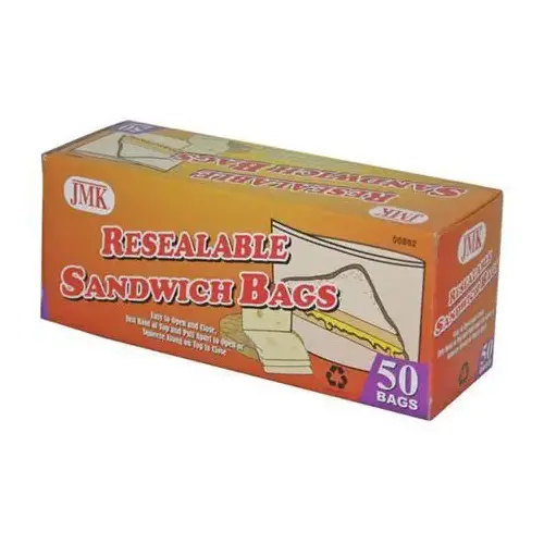Reclosable Sandwich Bag, Zipper Seal, Pack of 42 Reclosable Sandwich Bag, Zipper Seal, Pack of 42