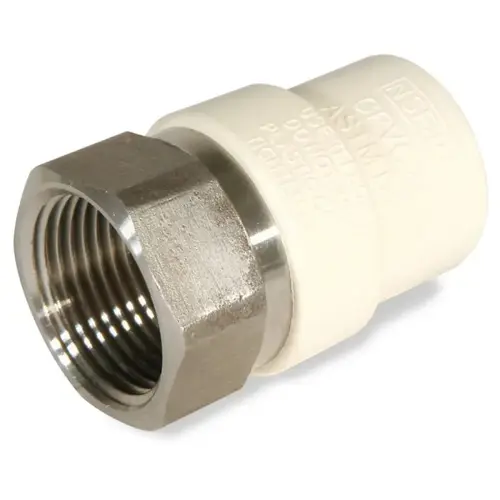 EverTUFF CPVC Transition Adapter, CTS Socket x 1/2" FIPT Stainless Steel EverTUFF CPVC Transition Adapter, CTS Socket x 1/2" FIPT Stainless Steel