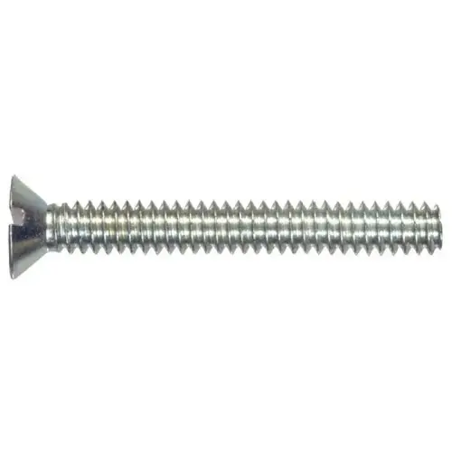 10-24 x 1" Flat Head Slotted Zinc-Plated Steel Machine Screw, Box of 100 10-24 x 1" Flat Head Slotted Zinc-Plated Steel Machine Screw, Box of 100