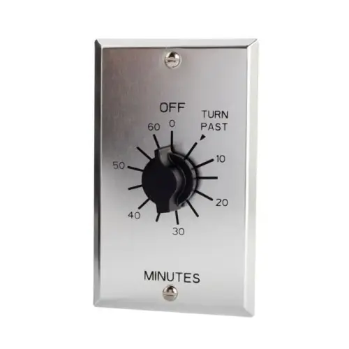 C Series 60-Minute Spring Wound In-Wall Timer, Metal Wallplate C Series 60-Minute Spring Wound In-Wall Timer, Metal Wallplate