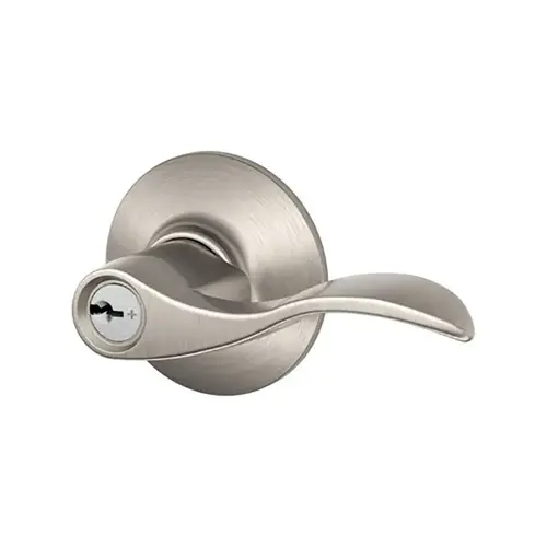 Left Hand Accent Lever Storeroom Lock C Keyway with 16211 Latch and 10063 Strike Satin Nickel Finish Left Hand Accent Lever Storeroom Lock C Keyway with 16211 Latch and 10063 Strike Satin Nickel Finish