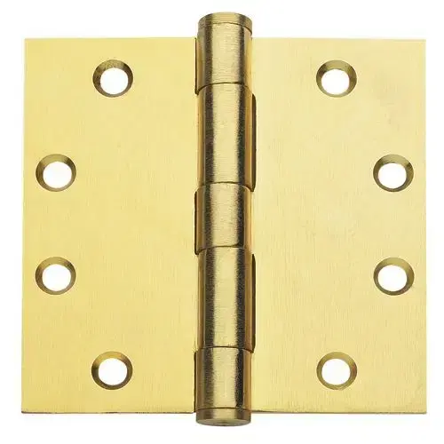 Square Plain Bearing Door Hinge, 4.5" x 4.5", Satin Brass Square Plain Bearing Door Hinge, 4.5" x 4.5", Satin Brass