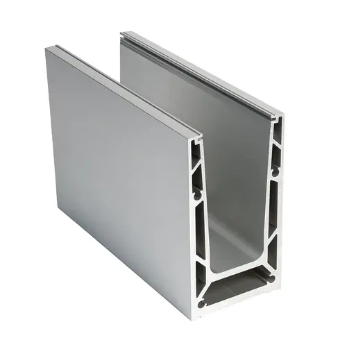 TurboFlex Clear Anodized 120" Square Base Shoe Drilled for 1/2" - 27/32" Glass TurboFlex Clear Anodized 120" Square Base Shoe Drilled for 1/2" - 27/32" Glass