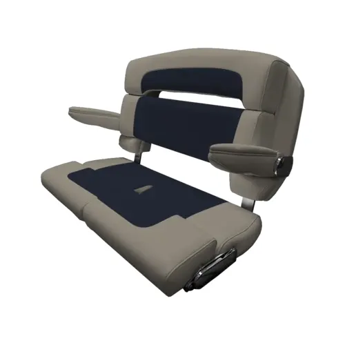 40" Custom Capri Helm Bench, Double Bolster Capriccio Navy 40" Custom Capri Helm Bench, Double Bolster Capriccio Navy