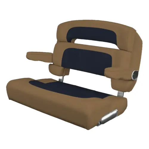 40" Custom Capri Helm Bench, Single Bolster Capriccio Navy 40" Custom Capri Helm Bench, Single Bolster Capriccio Navy