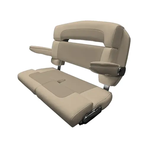 40" Custom Capri Helm Bench, Double Bolster Capriccio Vellum 40" Custom Capri Helm Bench, Double Bolster Capriccio Vellum
