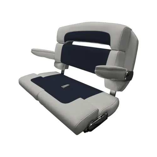 40" Custom Capri Helm Bench, Double Bolster Capriccio Navy 40" Custom Capri Helm Bench, Double Bolster Capriccio Navy